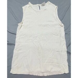 EILEEN FISHER Tank Top Womens Medium Stretch Rayon Jersey Sleeveless Cream